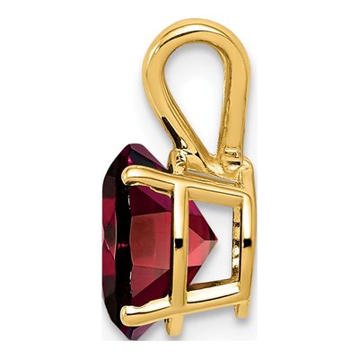 14K Yellow Gold Garnet Round Pendant – view 3