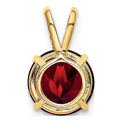 14K Yellow Gold Garnet Round Pendant – view 4