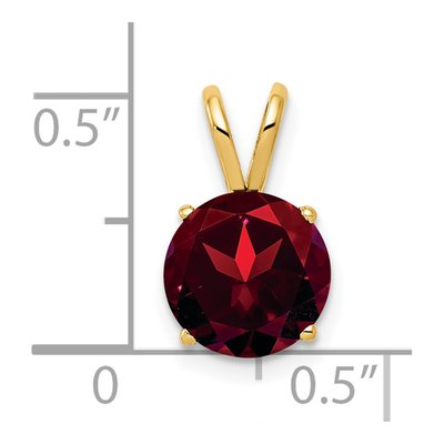 14K Yellow Gold Garnet Round Pendant – view 5