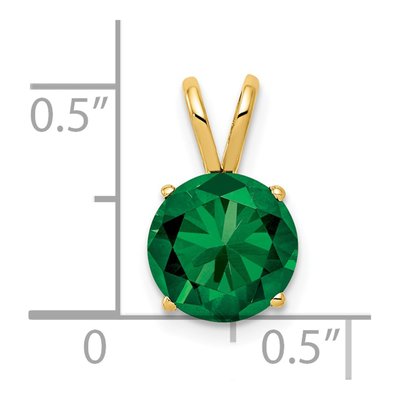14K Yellow Gold Lab-Created Helenite Round Mount St Helens Pendant – view 2