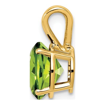 14K Yellow Gold Peridot Round Pendant – view 3
