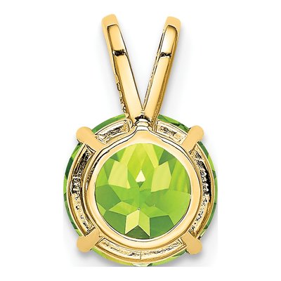 14K Yellow Gold Peridot Round Pendant – view 4