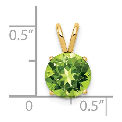 14K Yellow Gold Peridot Round Pendant – view 5