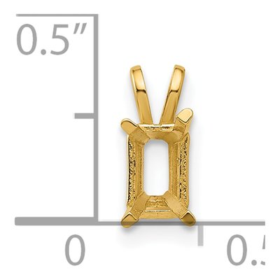 14K Yellow Gold Emerald-Cut Pendant Mounting – view 4
