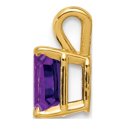 14K Yellow Gold Amethyst Emerald-Cut Pendant – view 2