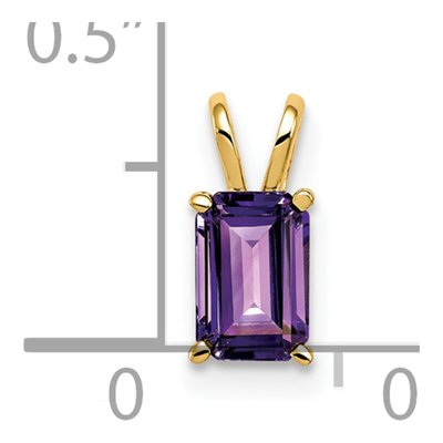 14K Yellow Gold Amethyst Emerald-Cut Pendant – view 3