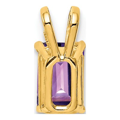 14K Yellow Gold Amethyst Emerald-Cut Pendant – view 4