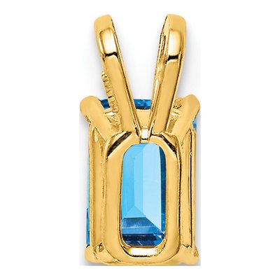 14K Yellow Gold Swiss Blue Topaz Emerald-Cut Pendant – view 3