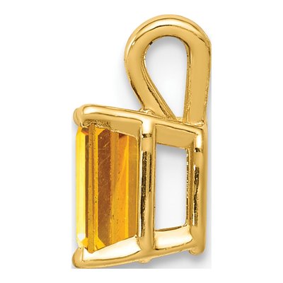 14K Yellow Gold Citrine Emerald-Cut Pendant – view 2