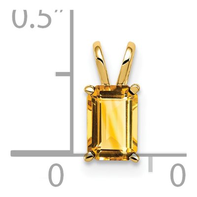 14K Yellow Gold Citrine Emerald-Cut Pendant – view 3