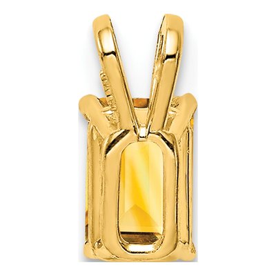14K Yellow Gold Citrine Emerald-Cut Pendant – view 4