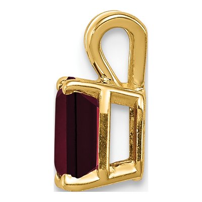 14K Yellow Gold Garnet Emerald-Cut Pendant – view 2