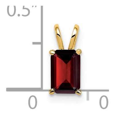 14K Yellow Gold Garnet Emerald-Cut Pendant – view 3