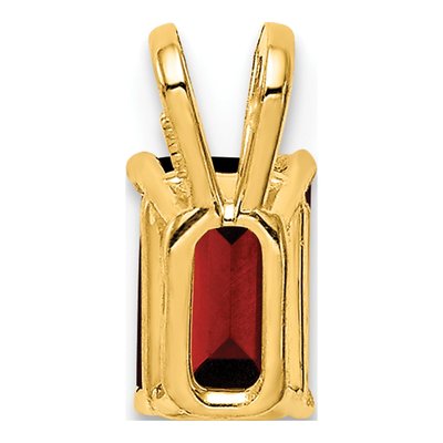 14K Yellow Gold Garnet Emerald-Cut Pendant – view 4