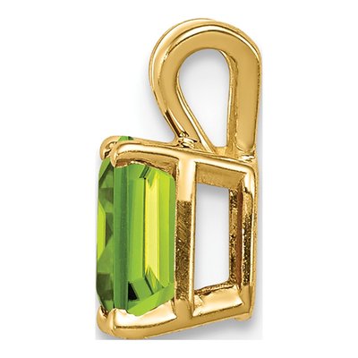 14K Yellow Gold Peridot Emerald-Cut Pendant – view 2