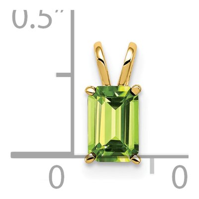 14K Yellow Gold Peridot Emerald-Cut Pendant – view 3