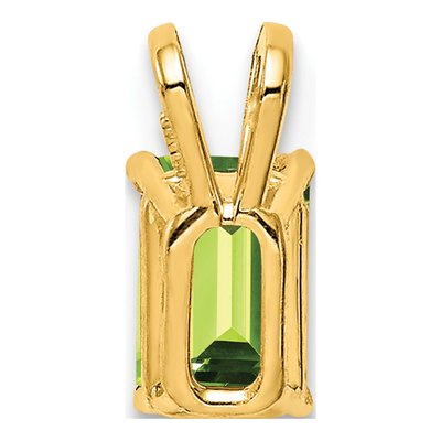 14K Yellow Gold Peridot Emerald-Cut Pendant – view 4