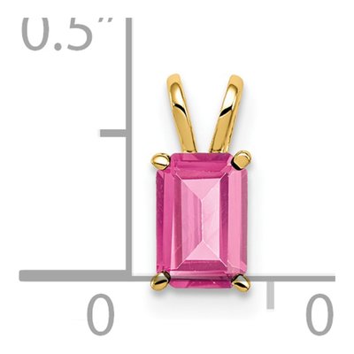 14K Yellow Gold Pink Tourmaline Pendant – view 2