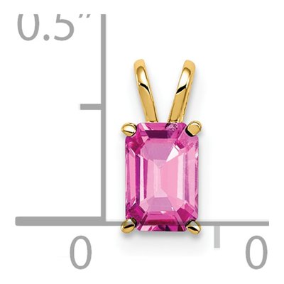 14K Yellow Gold Pink Sapphire Pendant – view 2