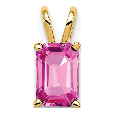 14K Yellow Gold Pink Sapphire Pendant