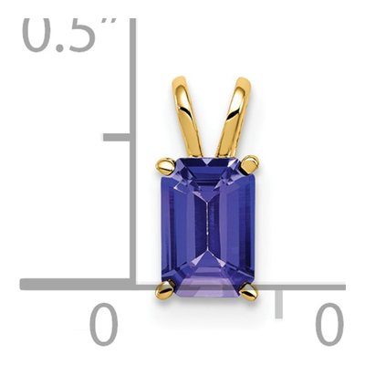 14K Yellow Gold Tanzanite Emerald-Cut Pendant – view 2