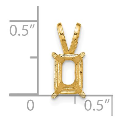 14K Yellow Gold Emerald-Cut Pendant Mounting – view 4