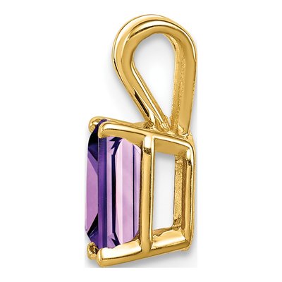 14K Yellow Gold Amethyst Emerald-Cut Pendant – view 2