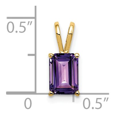 14K Yellow Gold Amethyst Emerald-Cut Pendant – view 3