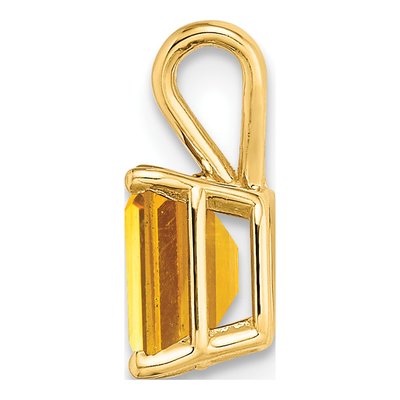 14K Yellow Gold Citrine Emerald-Cut Pendant – view 3