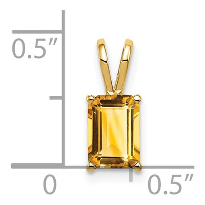 14K Yellow Gold Citrine Emerald-Cut Pendant – view 4