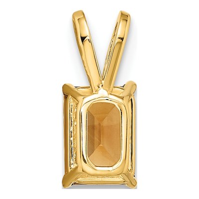 14K Yellow Gold Citrine Emerald-Cut Pendant – view 5