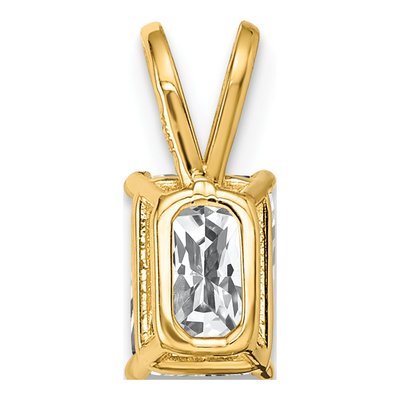 14K Yellow Gold CZ Emerald-Cut Pendant – view 3