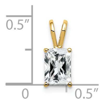 14K Yellow Gold CZ Emerald-Cut Pendant – view 4
