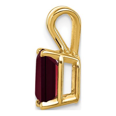 14K Yellow Gold Garnet Emerald-Cut Pendant – view 3