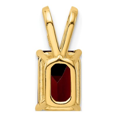 14K Yellow Gold Garnet Emerald-Cut Pendant – view 4