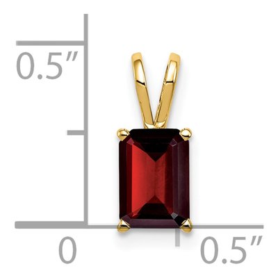 14K Yellow Gold Garnet Emerald-Cut Pendant – view 5