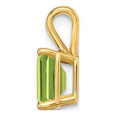 14K Yellow Gold Peridot Emerald-Cut Pendant – view 3