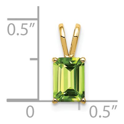 14K Yellow Gold Peridot Emerald-Cut Pendant – view 4