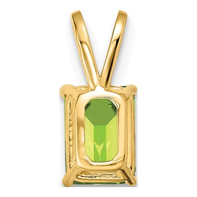 14K Yellow Gold Peridot Emerald-Cut Pendant – view 5