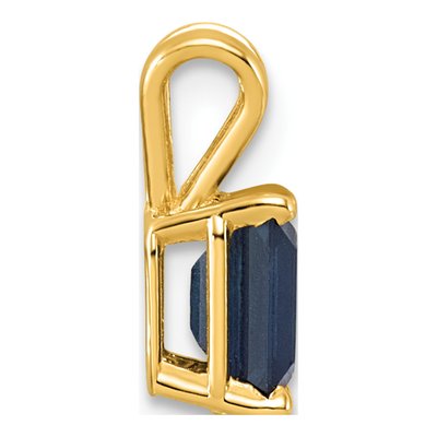 14K Yellow Gold Sapphire Emerald-Cut Pendant – view 3