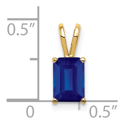 14K Yellow Gold Sapphire Emerald-Cut Pendant – view 4