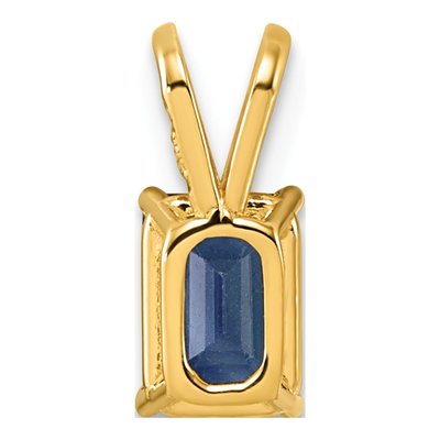 14K Yellow Gold Sapphire Emerald-Cut Pendant – view 5