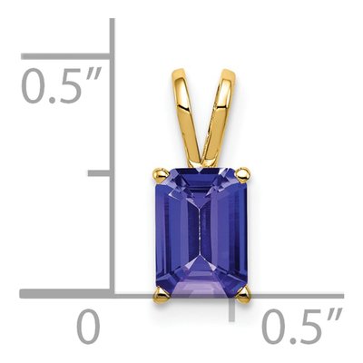 14K Yellow Gold Tanzanite Emerald-Cut Pendant – view 2