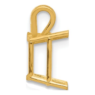 14K Yellow Gold Emerald-Cut Pendant Mounting – view 3
