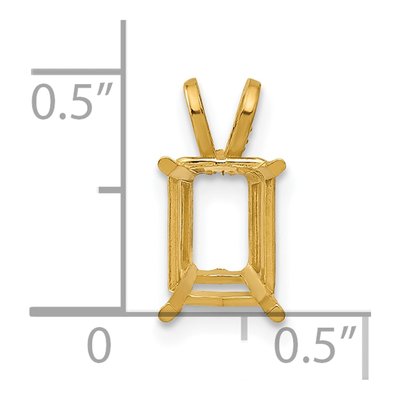 14K Yellow Gold Emerald-Cut Pendant Mounting – view 4