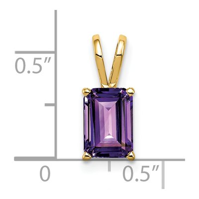 14K Yellow Gold Amethyst Emerald-Cut Pendant – view 2