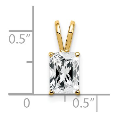 14K Yellow Gold CZ Emerald-Cut Pendant – view 3