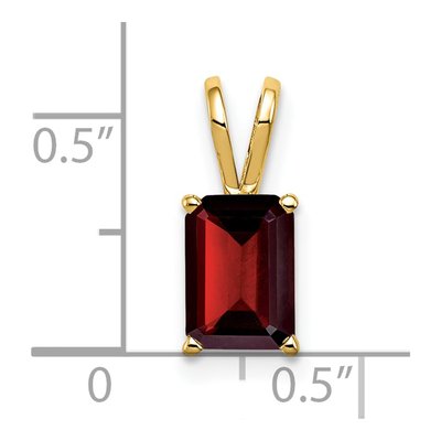 14K Yellow Gold Garnet Emerald-Cut Pendant – view 2