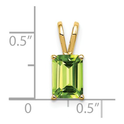 14K Yellow Gold Peridot Emerald-Cut Pendant – view 2