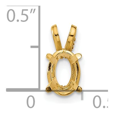 14K Yellow Gold Oval Pendant Mounting – view 4
